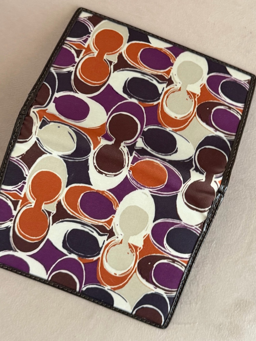 COACH Sateen Signature Purple & Orange Flap Wallet Organizer 💜🤎🧡 - Picture 15 of 16